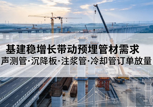 舟山基建稳增长带动预埋监测管材需求，声测管、沉降板、注浆管订单持续放量
